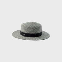 BARB - BOATER HAT WITH GROSGRAIN TRIM