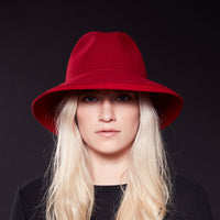 WERAN - FELT FEDORA HAT WITH STITCHING