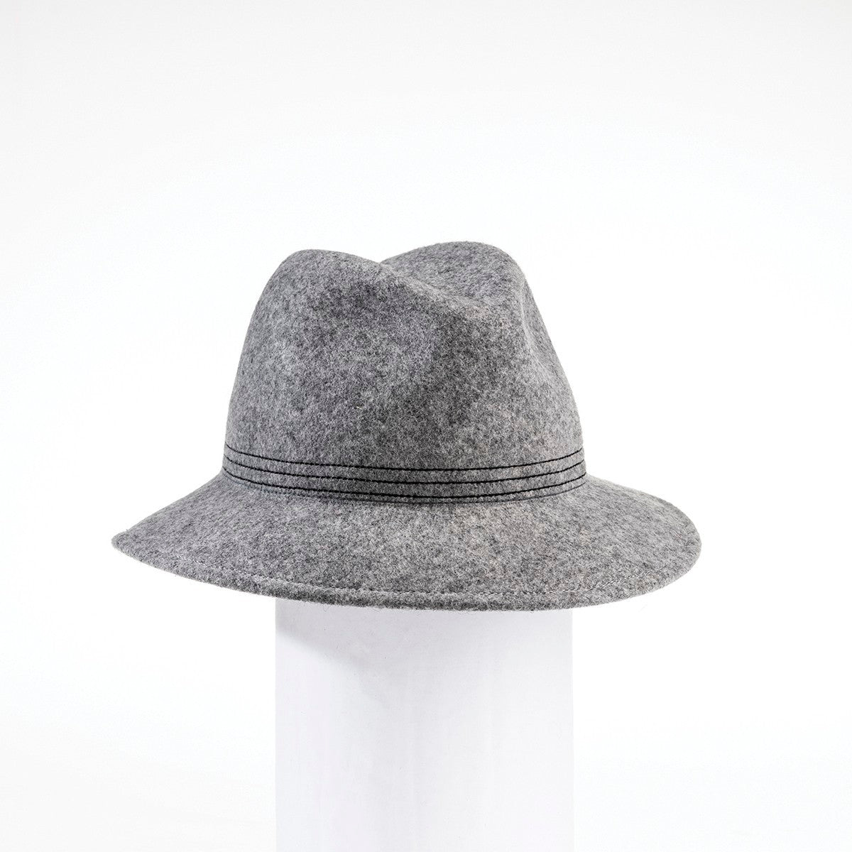 WERAN - FELT FEDORA HAT WITH STITCHING