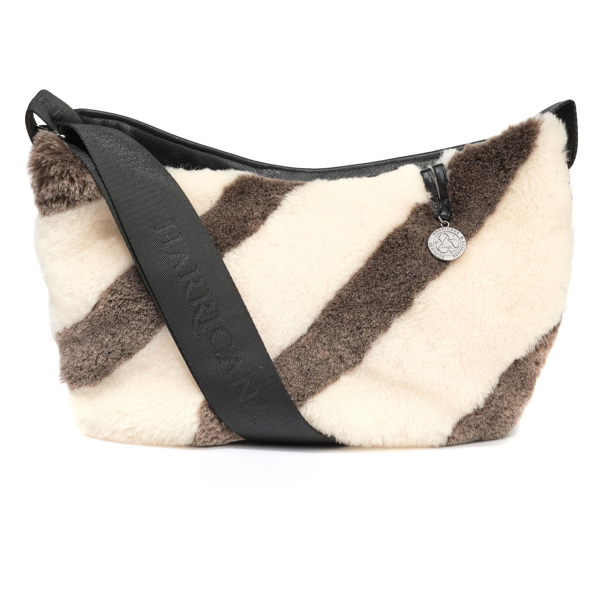 MOON S - LEATHER SATCHEL BAG W SHEARLING