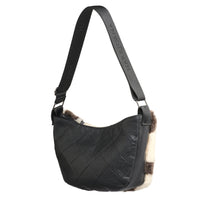MOON S - LEATHER SATCHEL BAG W SHEARLING