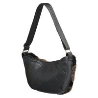 MOON S - LEATHER SATCHEL BAG W SHEARLING