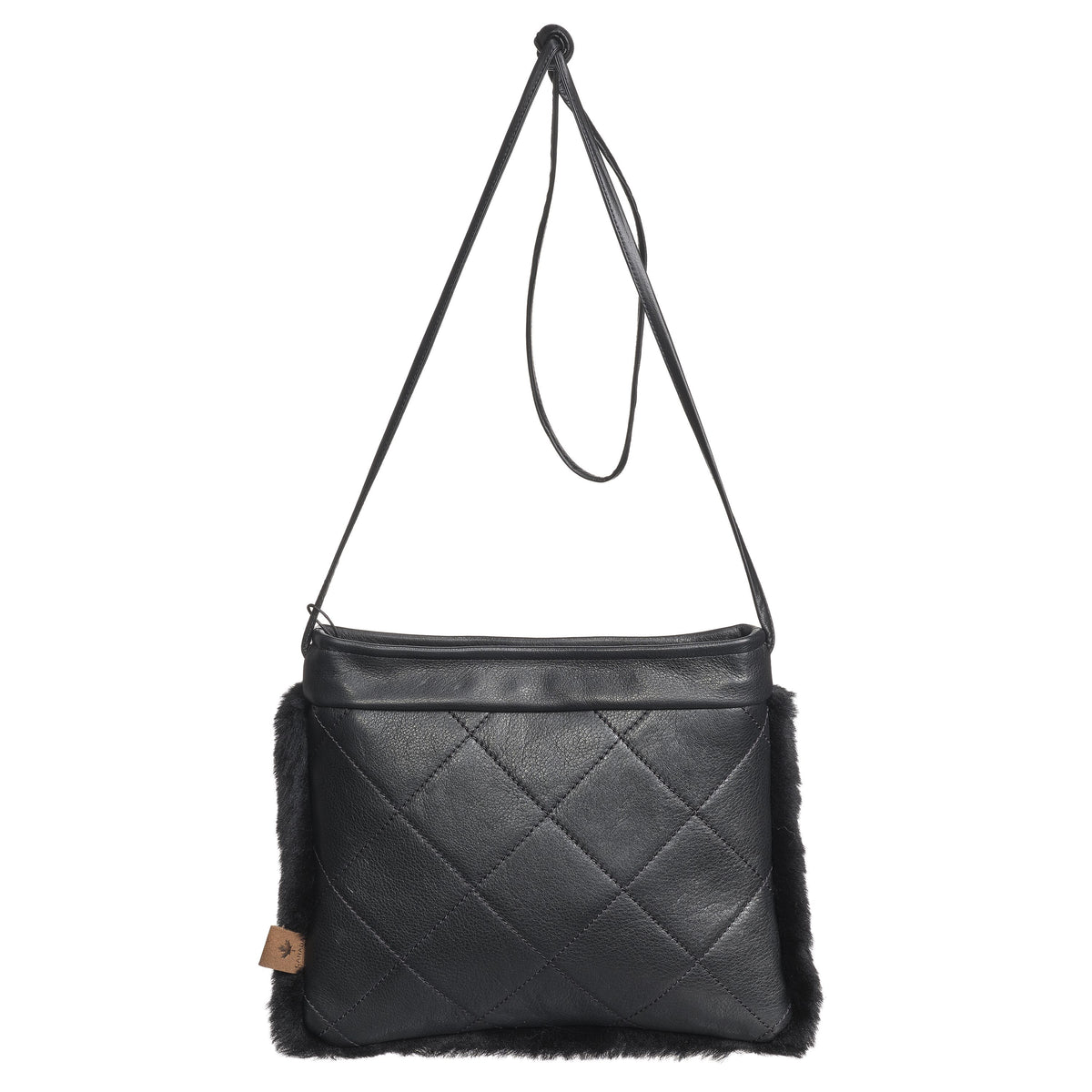BONNIE S - FLAT CROSSBODY BAG W SHEARLING