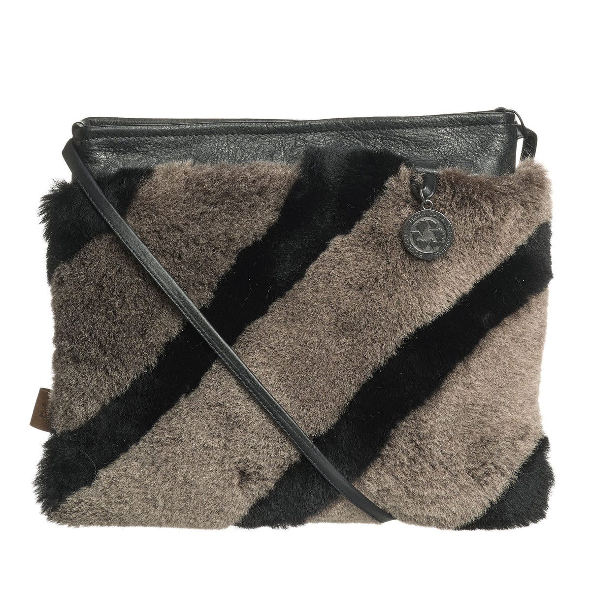 BONNIE S - FLAT CROSSBODY BAG W SHEARLING
