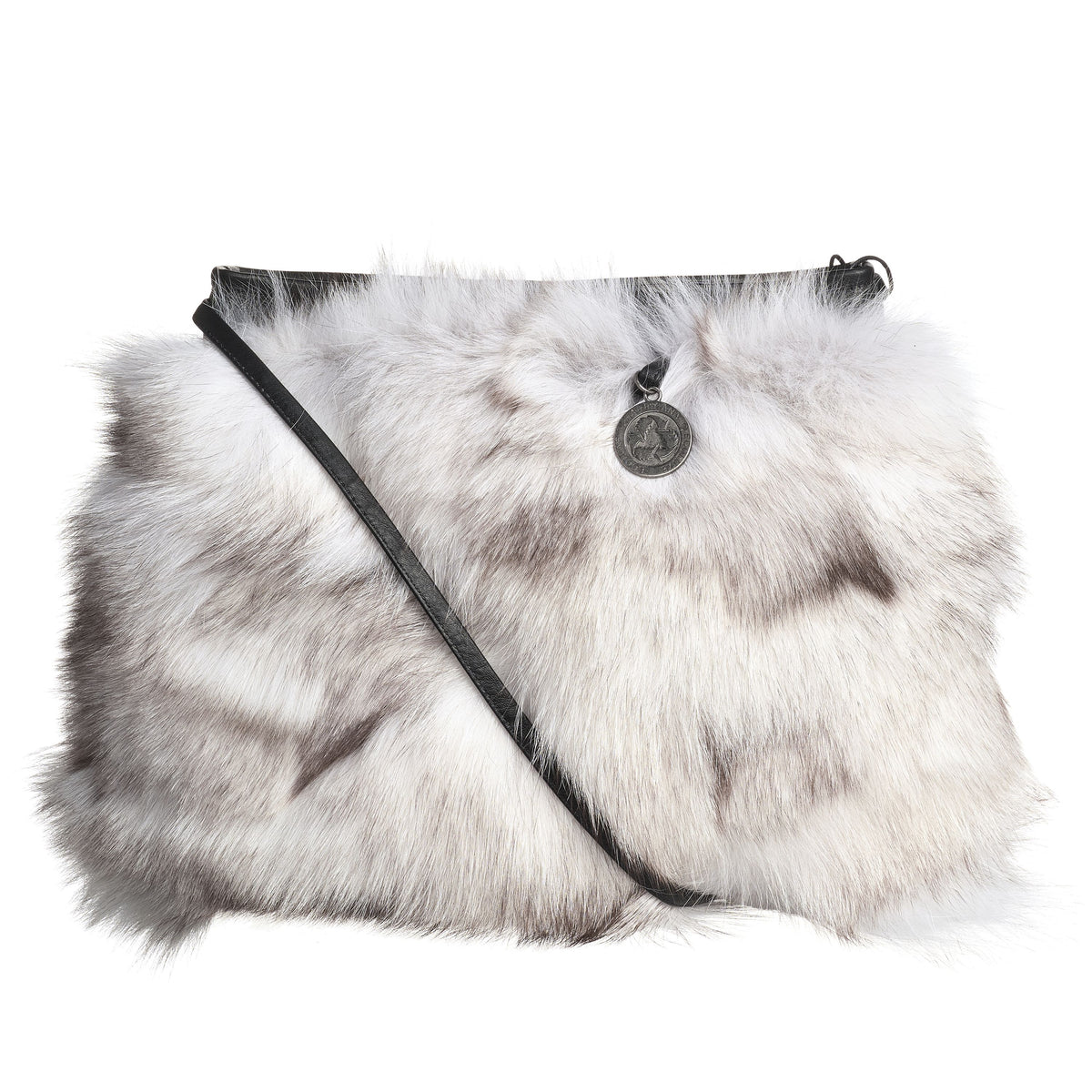 BONNIE F - FLAT CROSSBODY BAG W UPCYCLED FUR